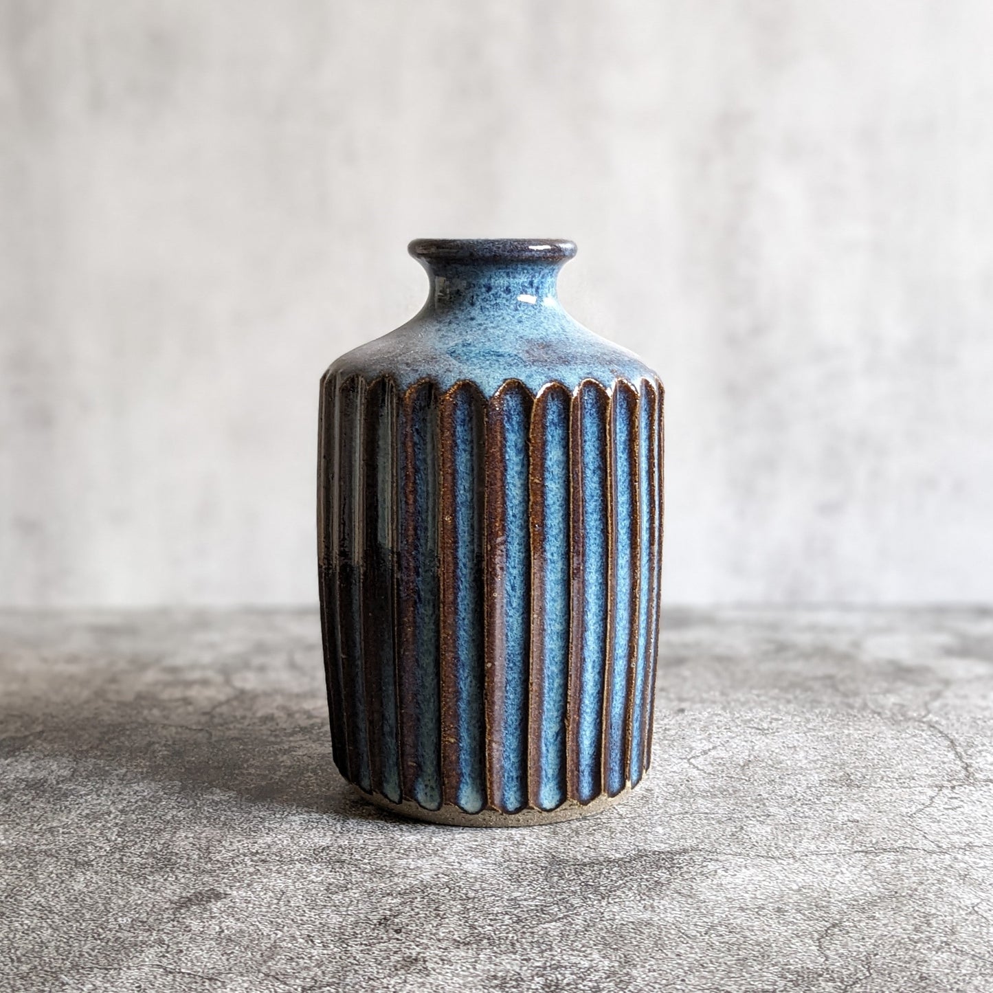 Blue Fluted Vase