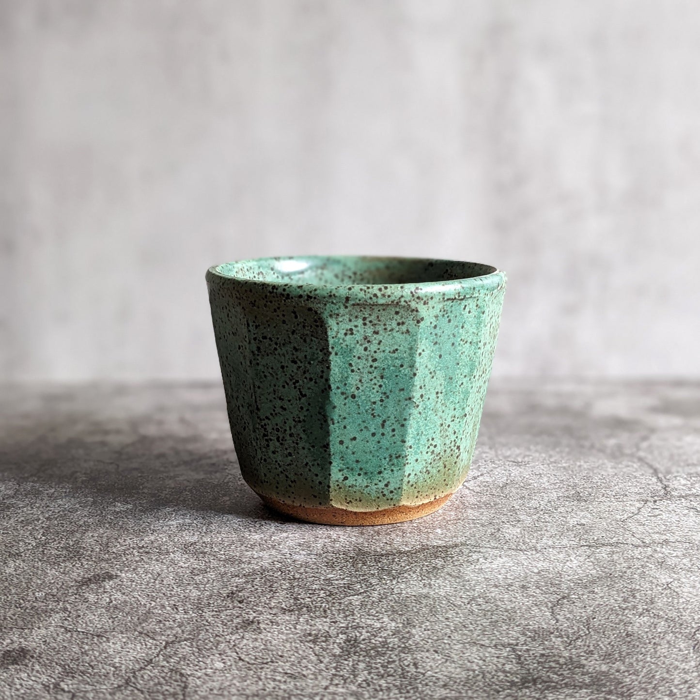 Green Faceted Cup